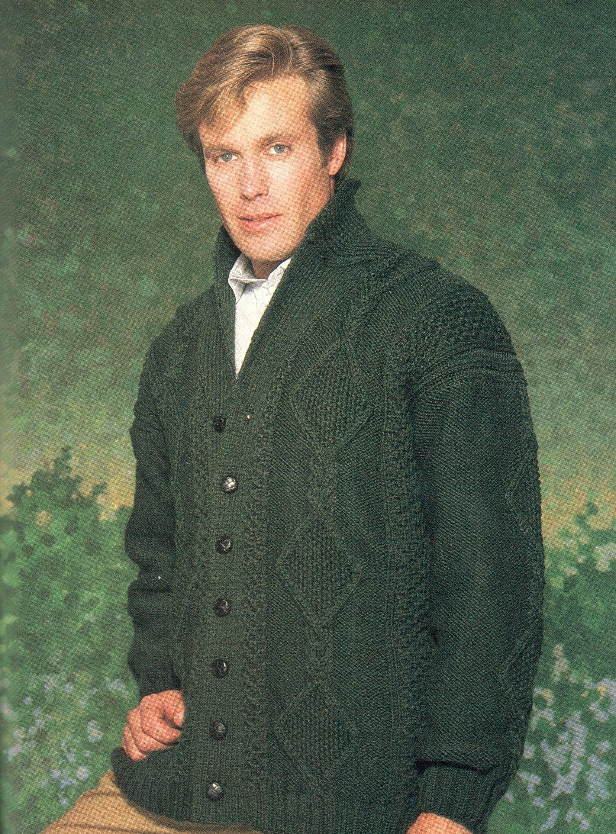 Mens aran cardigan sale