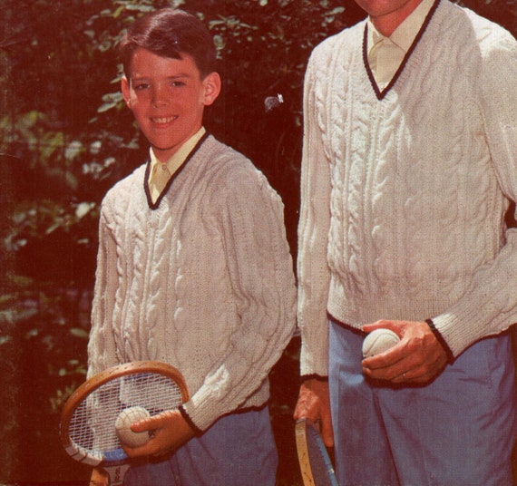 Knitted Tennis Sweater Pattern for Men