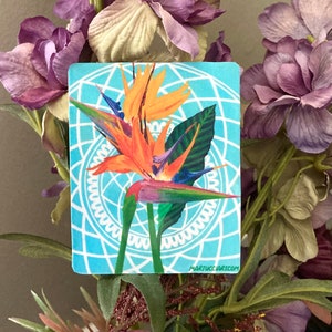 Bird of Paradise Flower Sticker // Vinyl Sticker // Flowers // Mandala // Sticker Art // Floral // Stickers