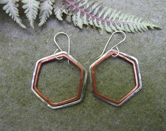 Hexagonal silver/copper dangles
