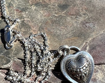Silver heart charm necklace MTO