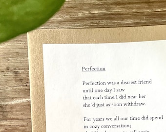 Perfection Poem - Original Poetry - Universal Card