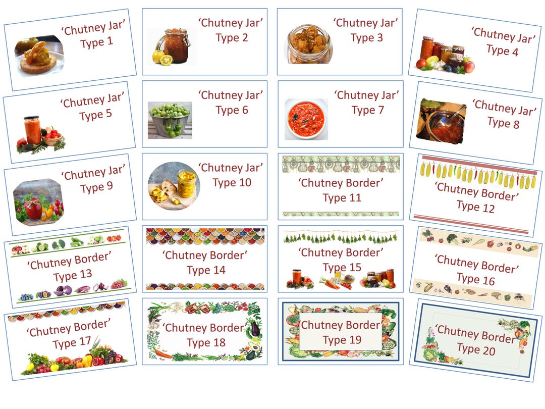 Pre-printed Chutney Pickle Jar Labels, Self Adhesive, New Listing ...