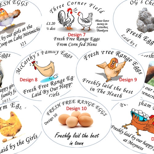 10 Oval Custom Bespoke Chicken Egg Box Labels Medium 75mm X - Etsy 10 Oval Custom Bespoke Chicken Egg Box Labels Medium 75mm X - Etsy