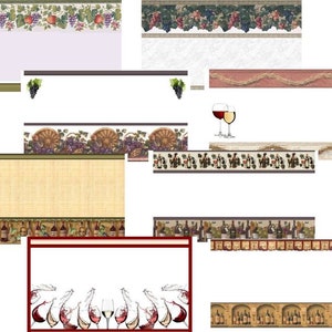 21 x Small Wine bottle  Border style labels with an attractive design, 38mm x 70mm Adhesive, Choose your design