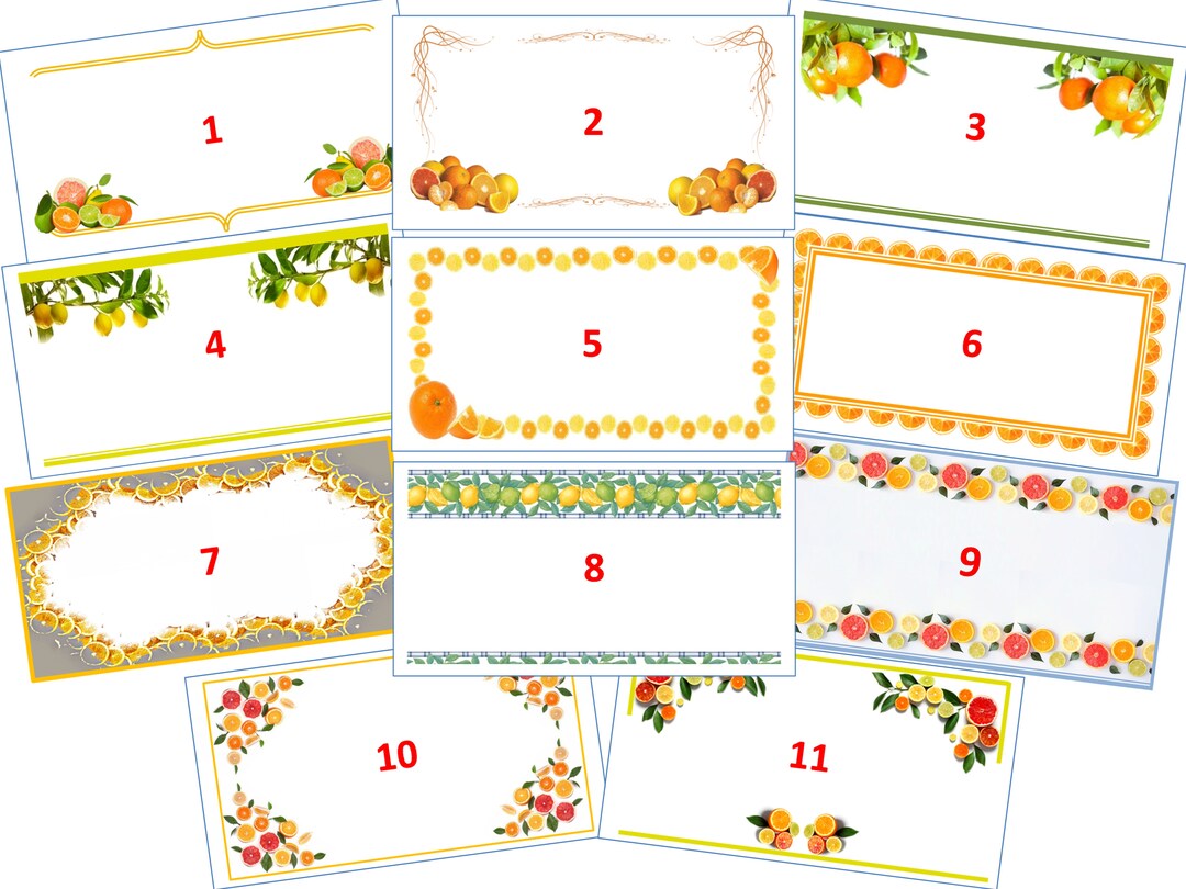 24 X Marmalade or Citrus Preprinted Jar Labels, Self Adhesive, Border ...