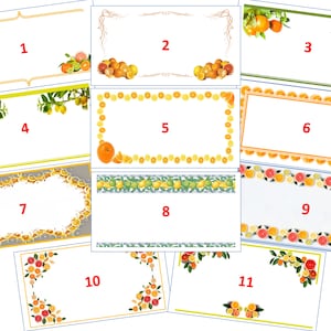 24 x Marmalade or Citrus Preprinted Jar Labels,  Self Adhesive,  Border Types, All New Designs 70mm x 35mm.