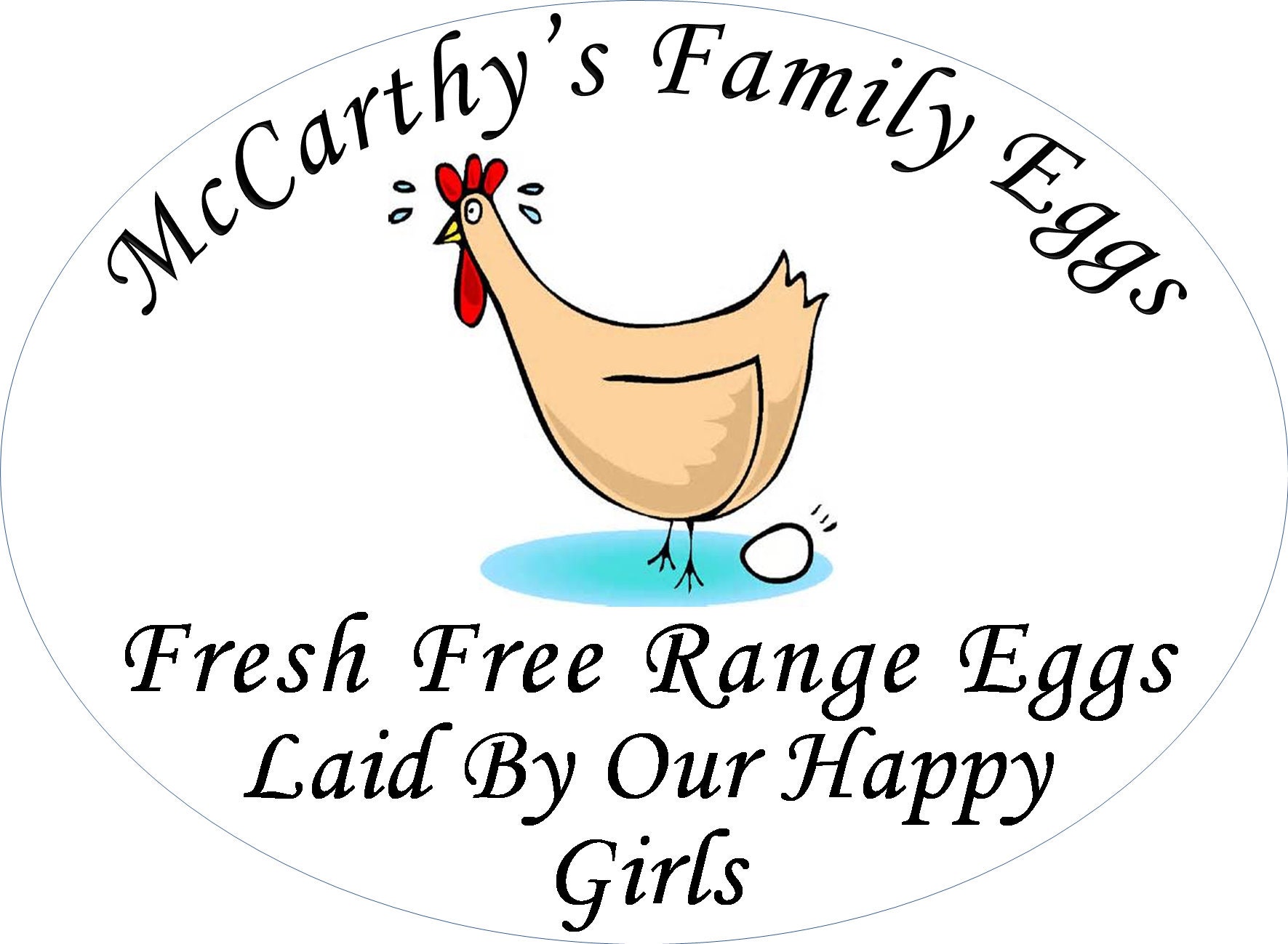 10 Oval Custom Bespoke Chicken Egg Box Labels Medium 75mm X Etsy UK