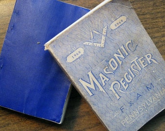 Dos registros masónicos de Manning 1922 y 1968 F & A M para el estado de Pensilvania