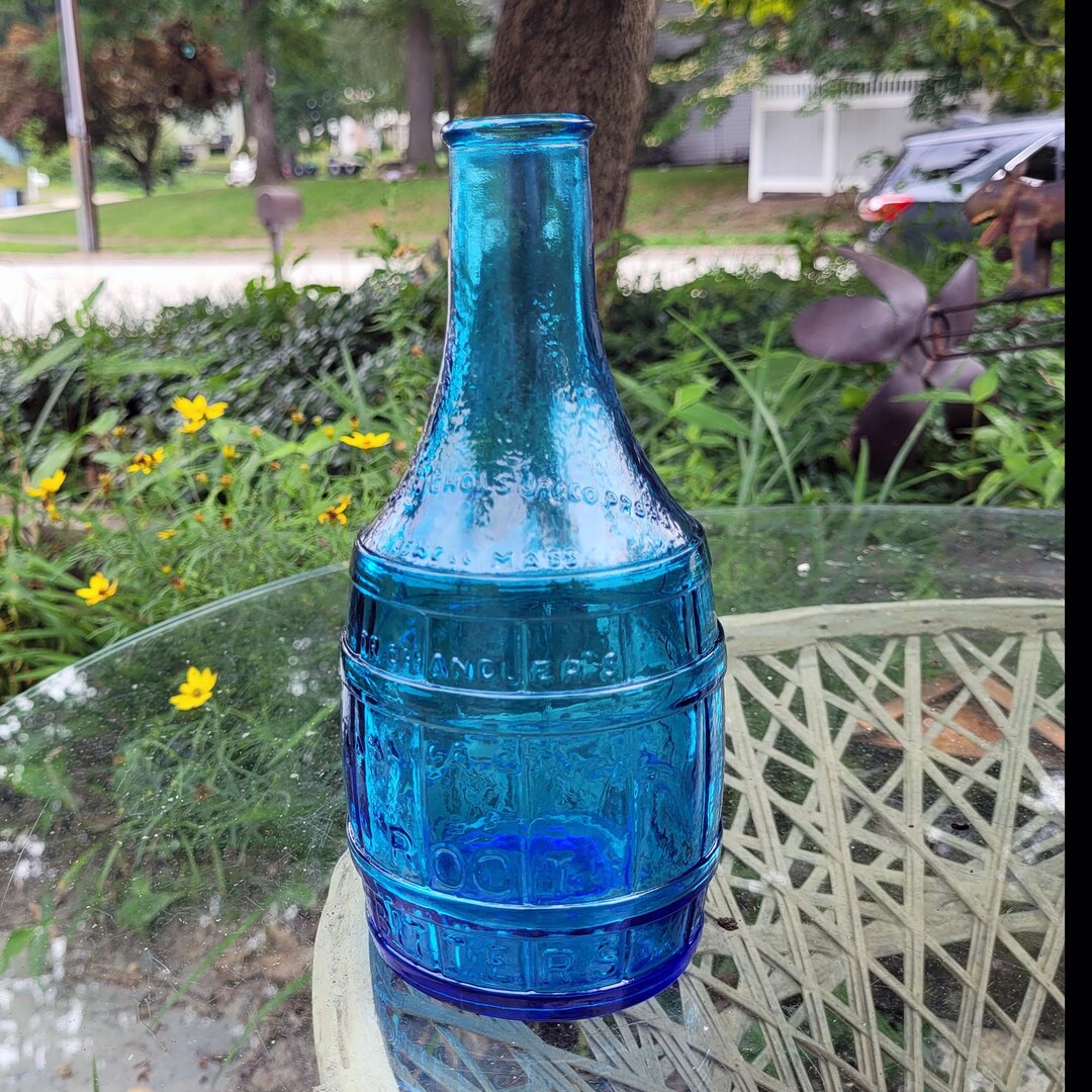 Large Blue Wheaton Barrel Bottle Dr Chandler's Jamaica Ginger Root
