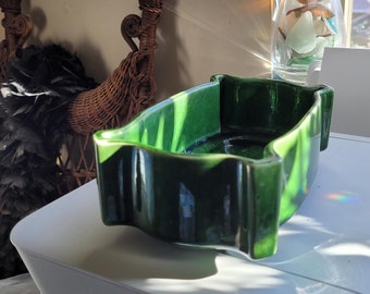 Vintage Green Glazed Upco Planter 295 1950s