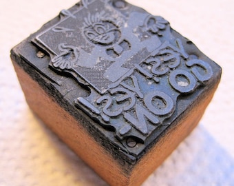 Old Letterpress Print Block With Man Saying Yes Yes Go On