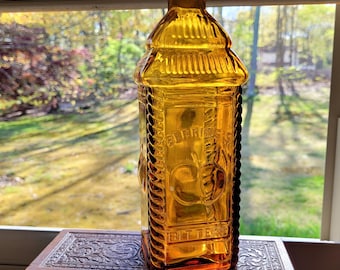 Large Vintage Wheaton / Nuline Amber Glass Bottle Phila Berrings Apple Bitters