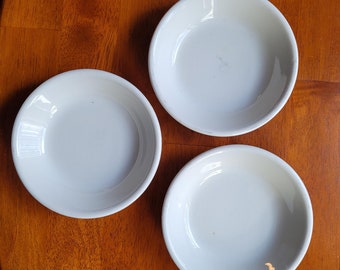 Three Jackson China White Side Dishes 4 1/2" Wide 1970s