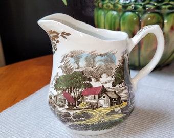 Vintage Creamer Country Style Hand Engraving by W H Grindley & Co. Staffordshire, England