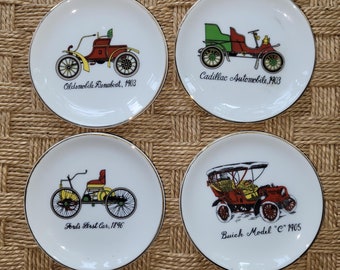 Vintage Coasters Antique Cars set of 4 Price Imports Japan 1960s