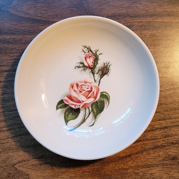 Vintage Moss Rose Dessert Dishes and Berry Bowls By Universal Potteries Ballerina Edition 1950s