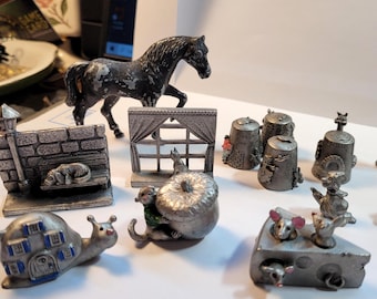 Pewter Figurines Collection Hudson Spooniques Pawcliffe Plus Black Horse Durham Industries