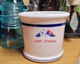 Vintage Shenango China Condiment Jar CAPT. STARN'S Atlantic City's "Restaurant Resort" 1965