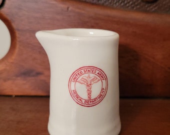 Vintage Sterling Vitrified China Creamer United States Army Medical Department