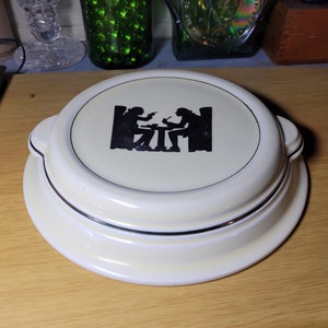 Vintage Hall Superior Kitchen Ware Covered Casserole Tavern Silhouette 1940s image 3