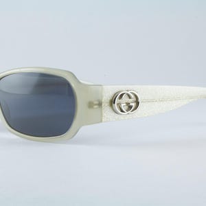 Authentic Gucci GG 2935/S EOODA 60mm Grey White Sparkle Rectangular Sunglasses Frames Italy