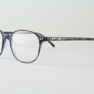 Rare Authentic Jean Lafont Villon 3070 48mm Blue Marble Gray Rectangular Frames France