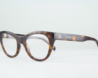 Rare Authentic Celine CL50005I 054 49mm Red Havana Tortoise Cat Eye Frames Glasses Italy