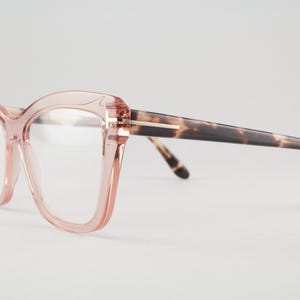 Tom Ford Pink Clear Cat Eye Eyeglasses Frames Gold Tone Hardware TF5456 074 889214488923_f.jpg main image 2