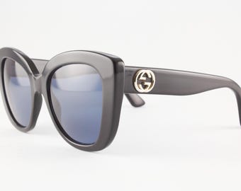Vintage GUCCI GG1545/S Classic Black Wrap Sunglasses Small Logo