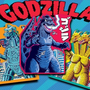 Godzilla Stickers: Godzilla, Ghidorah, MechaGodzilla