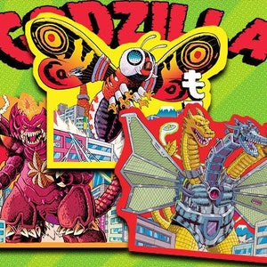 Godzilla Sticker: Mothra, Destoroyah, Mecha-King Ghidorah