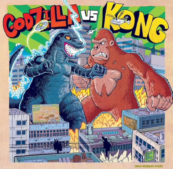 Godzilla Vs Kong Poster! | Kaiju Wall Art 12x18in Movie Print