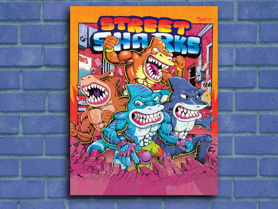 Street Sharks Poster 12x16 Matte Finish Wall Decor Nostalgia - Etsy