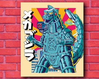 MechaGodzilla Poster | 12x18in Kaiju Wall Art Japanese Monster Print Home decor Tokusatsu Sentai