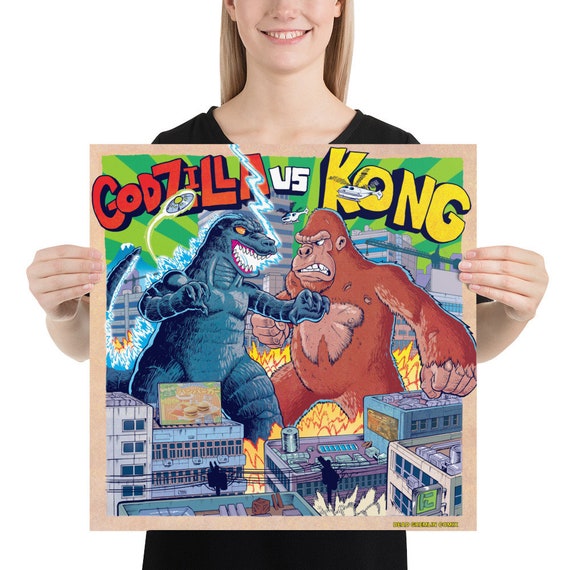 Godzilla Vs Kong Poster! | Kaiju Wall Art 12x18in Movie Print