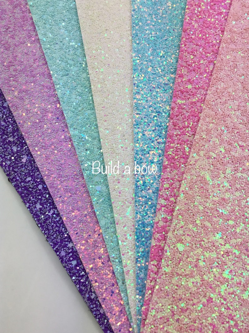 New Premium chunky glitter canvas sheets in Purple/'s Blue/'s and White,-Chunky glitter faux Synthetic glitter leather Pink/'s