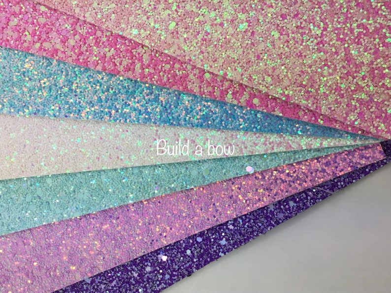 New Premium chunky glitter canvas sheets in Purple/'s Blue/'s and White,-Chunky glitter faux Synthetic glitter leather Pink/'s