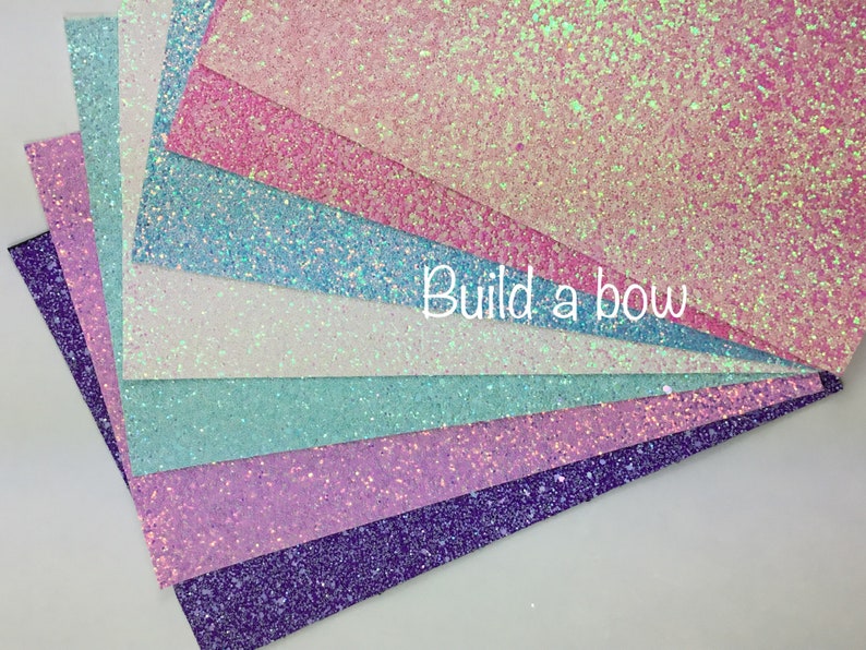New Premium chunky glitter canvas sheets in Purple/'s Blue/'s and White,-Chunky glitter faux Synthetic glitter leather Pink/'s