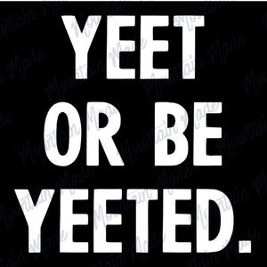Yeet or Be Yeeted Funny Quote PNG | Bold Humor Digital Download | Hard Hat Sticker | Hoodie Graphic | Sarcastic Printable Design