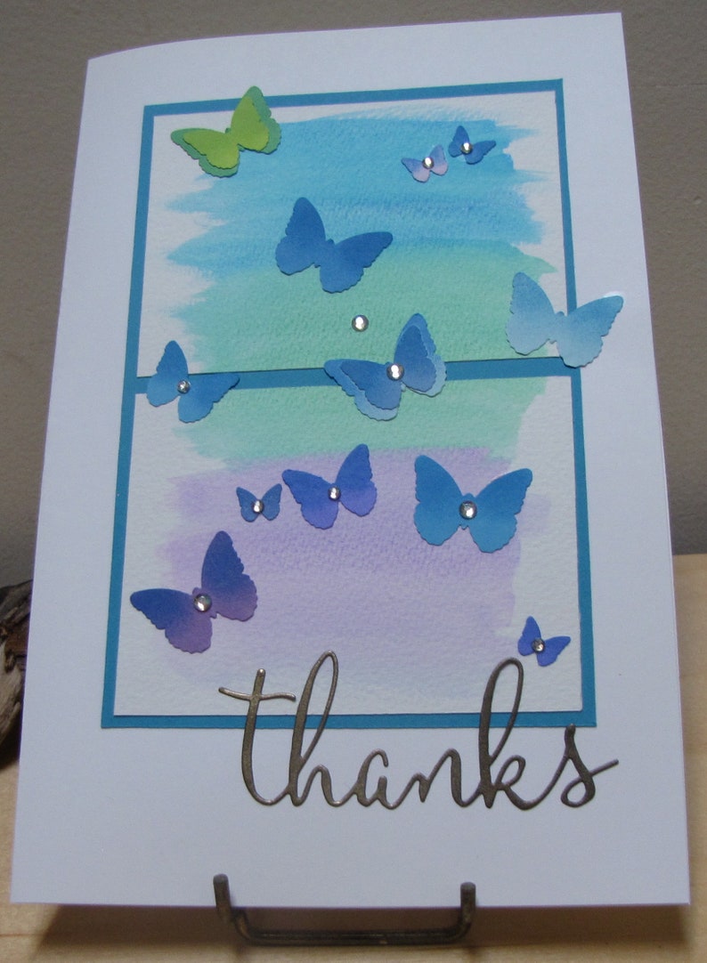 Butterfly Watercolor Thank You Card - Etsy