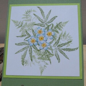Fougère et fleurs N'importe quelle occasion carte de salutation