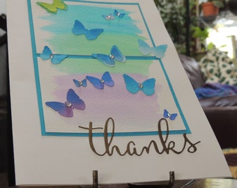 Cartão De Agradecimento Borboleta Aquarela