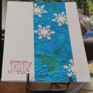 Amor y Alegría Copo de Nieve Tarjeta de Navidad Casera