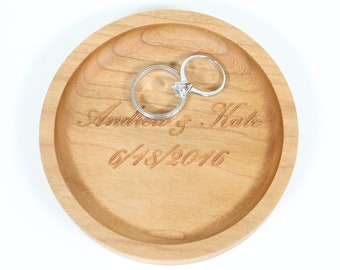 Personalized  Cherry  Ring Dish, Custom Engraved Jewelry Organizer Tray, Anniversary Gift, Wedding Engagement Gift, Wedding Party Favor