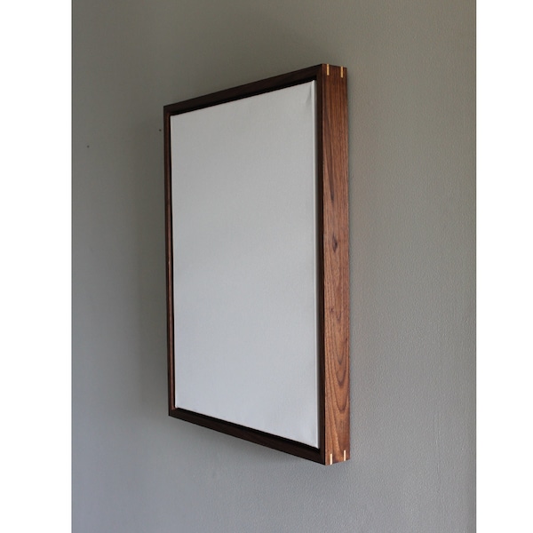 Walnut Floating Canvas Hardwood Frame, Solid Hardwood Display for Deeper 1.5" Stretched Canvas, Handmade Floater Thin Minimalist Design