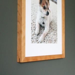 Cherry Minimal Picture Frame, Handmade and Available in Custom Size, Locally Sourced Wood, Handcrafted with Natural Wood Finish