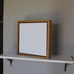 White Oak Floating Canvas Hardwood Frame, Solid Hardwood Display for Deeper 1.5” Stretched Canvas, Handmade Floater Thin Minimalist Design