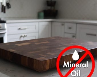 Walnut End Grain Cutting Board, Personalized Butcher Block, Handmade Wood Chopping Board, Housewarming Gift, Kitchen Counter Block