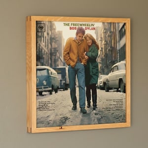 White Oak Vinyl Album Cover Frame, Solid Hardwood Display For 12 x 12 Record Album Covers, Handmade 33 LP Holder, Thin Minimalist Design